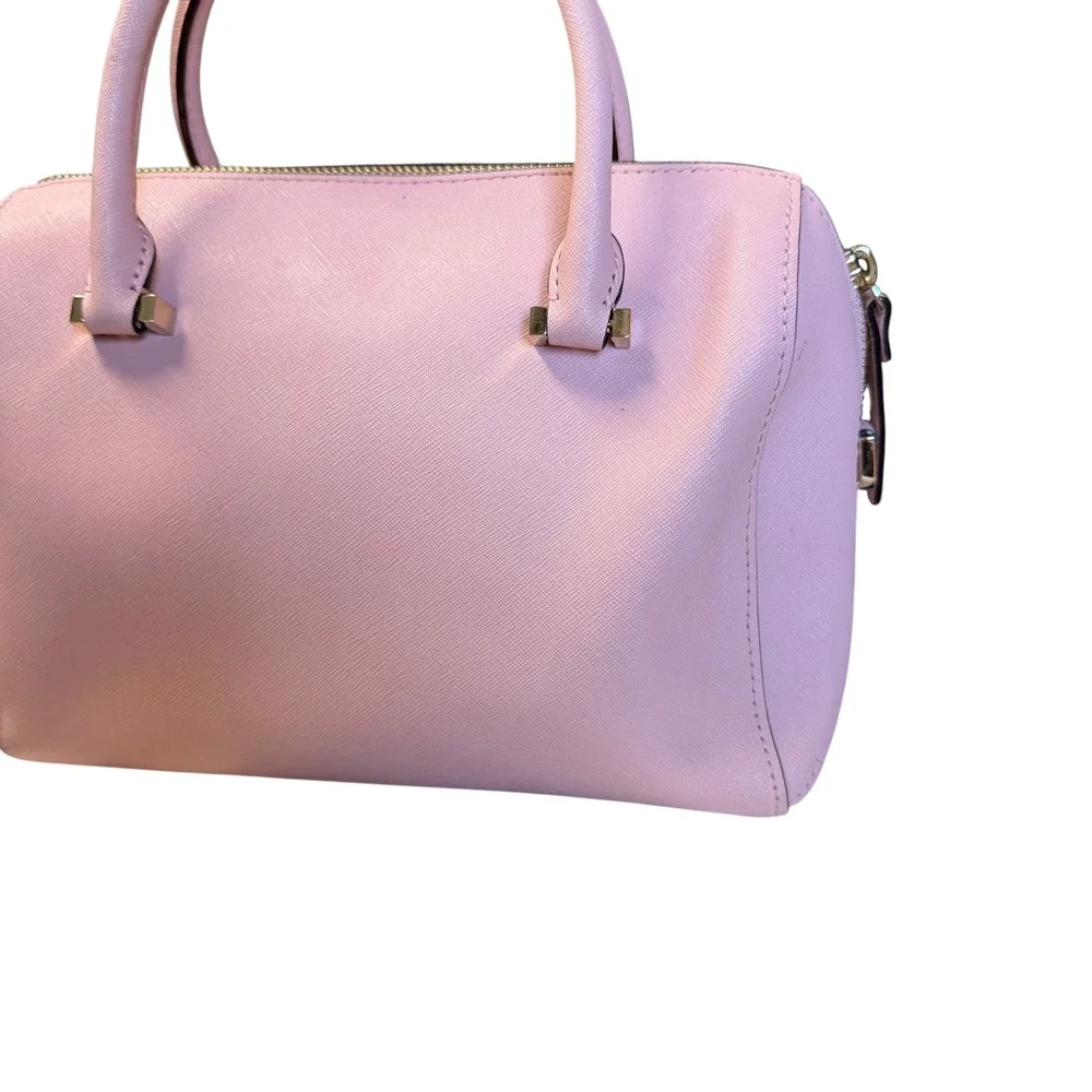 Kate Spade New York Pink Saffiano Leather Satchel Handbag Gold Hardware